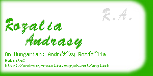 rozalia andrasy business card